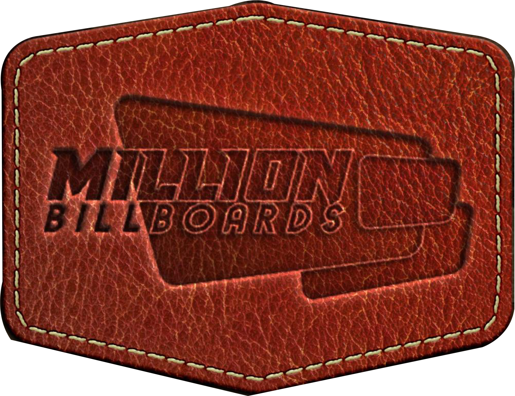Million Billboards leather badge